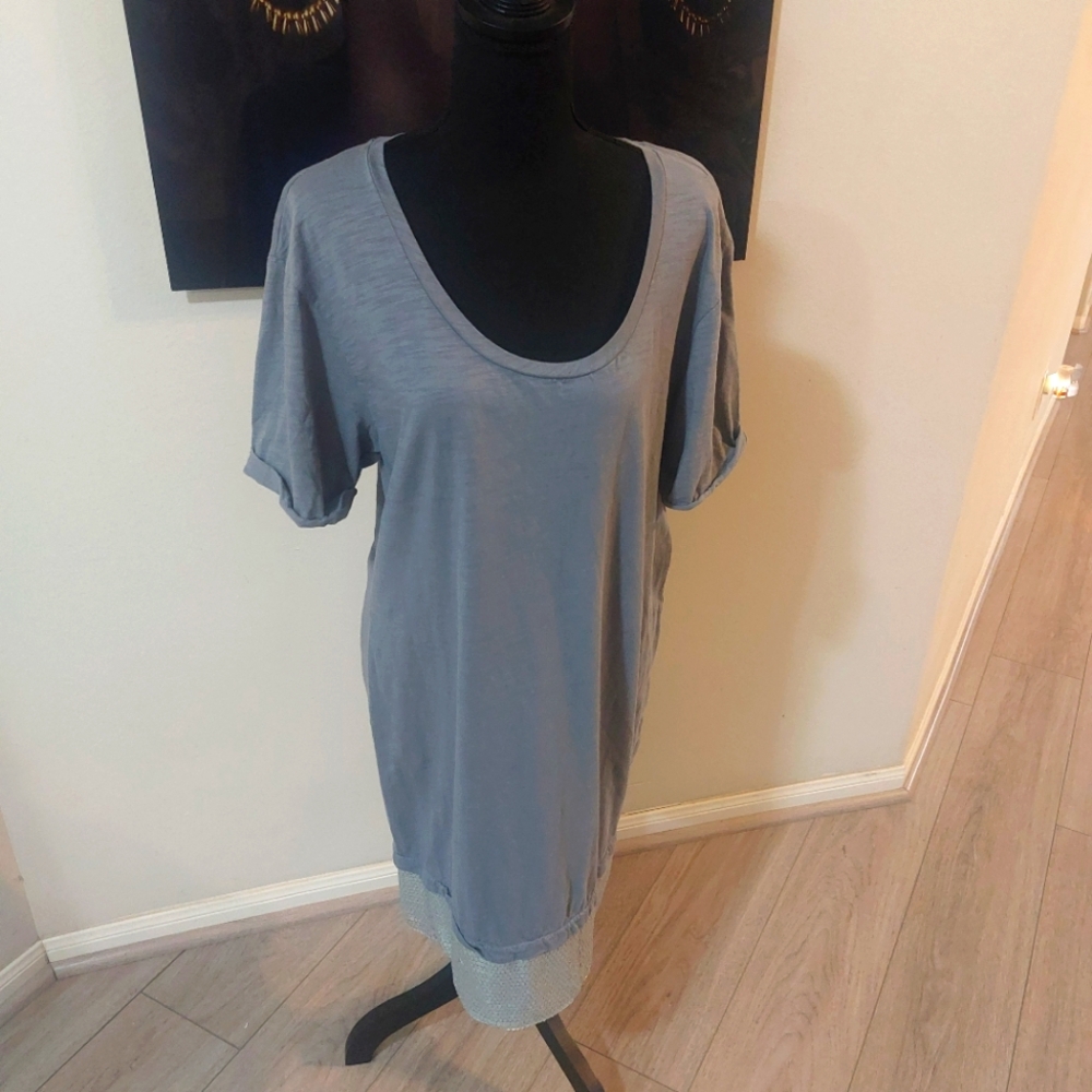 Banana Republic Gray Short Sleeve Mini Dress Size Large